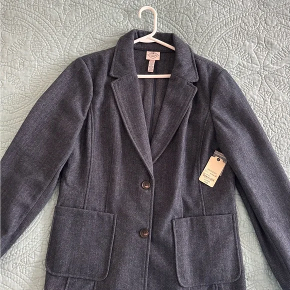 St. John's Bay Charcoal Gray Women's Wool Blend Blazer Jacket ~ XL - Picture 1 of 5
